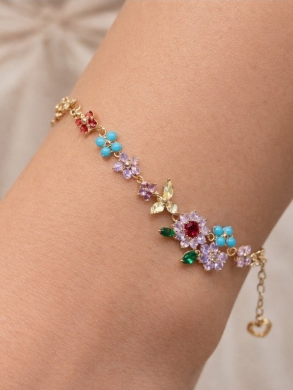Kate Spade New York New Bella Bloom Rhinestone Flower Statement bracelet - Picture 2 of 3